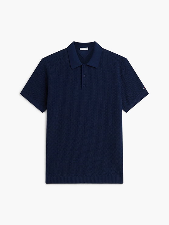 Gewaschenes Poloshirt mit Struktur