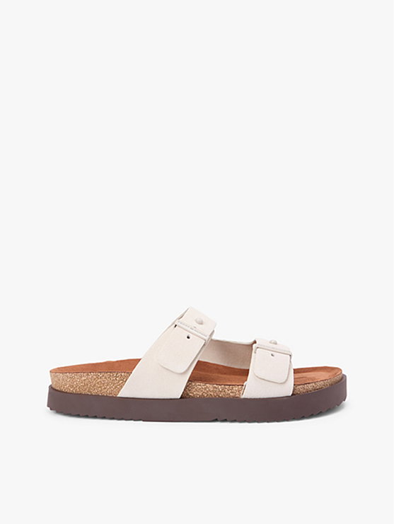 Sandale aus Veloursleder mit Kork-Fußbett