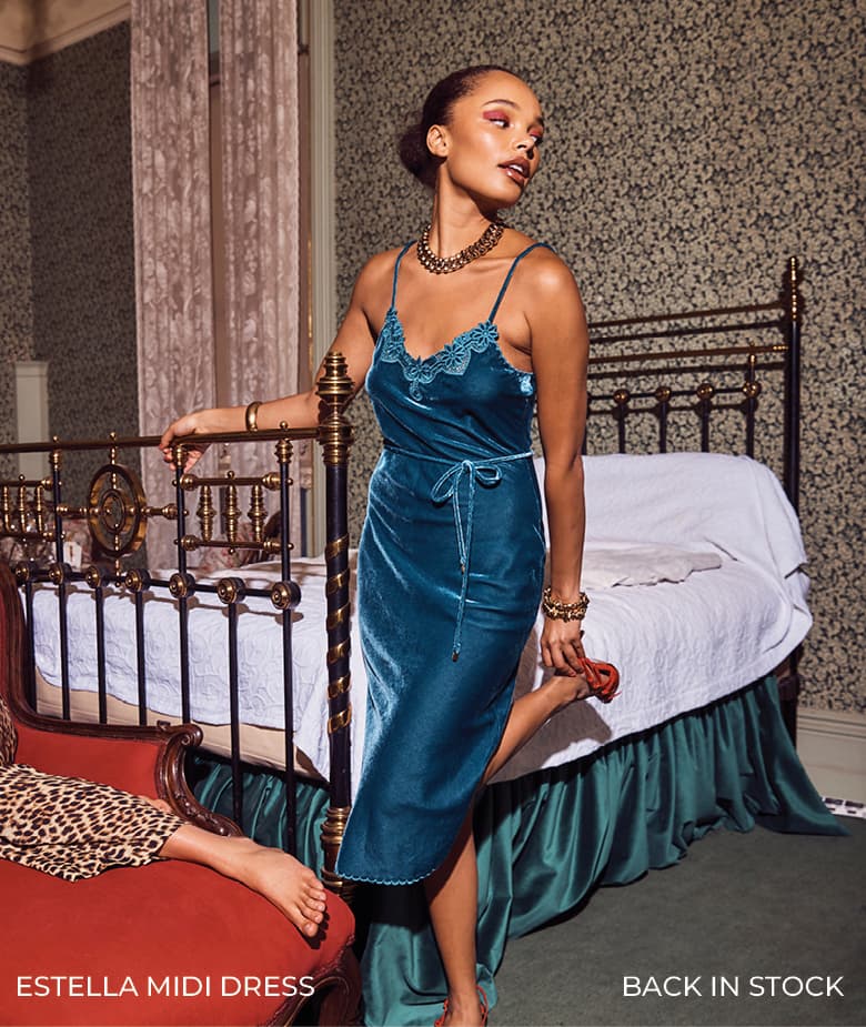 Estella Midi Velvet Dress