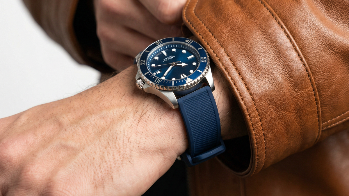 The Navy Blue Elite Silicone Watch Band