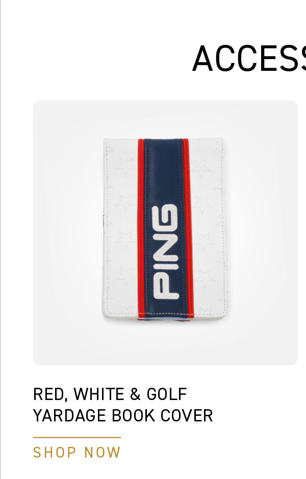 Red, White and Golf Yardage Book Cover. click to shop now.