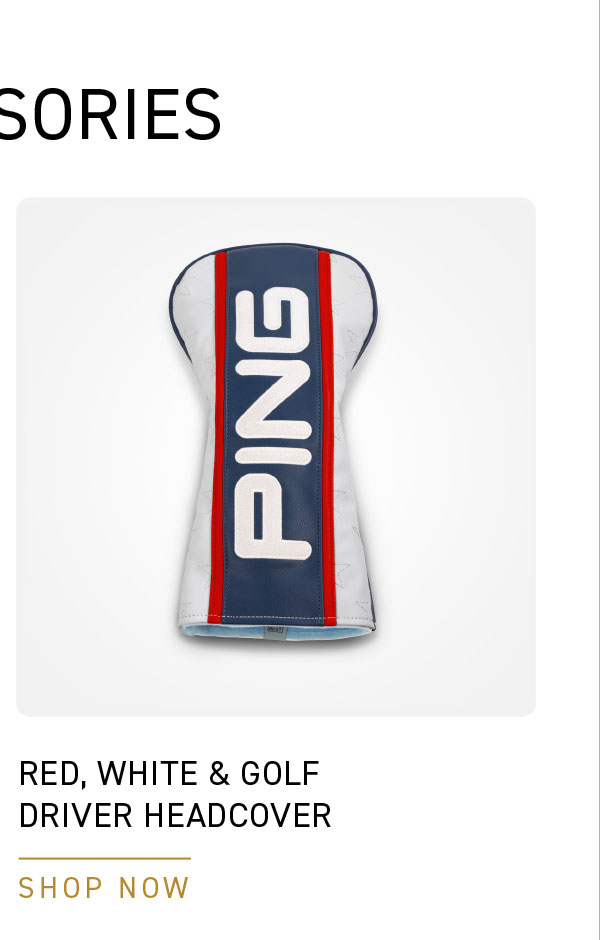Red, White and Golf Driver Headcover. click to shop now.