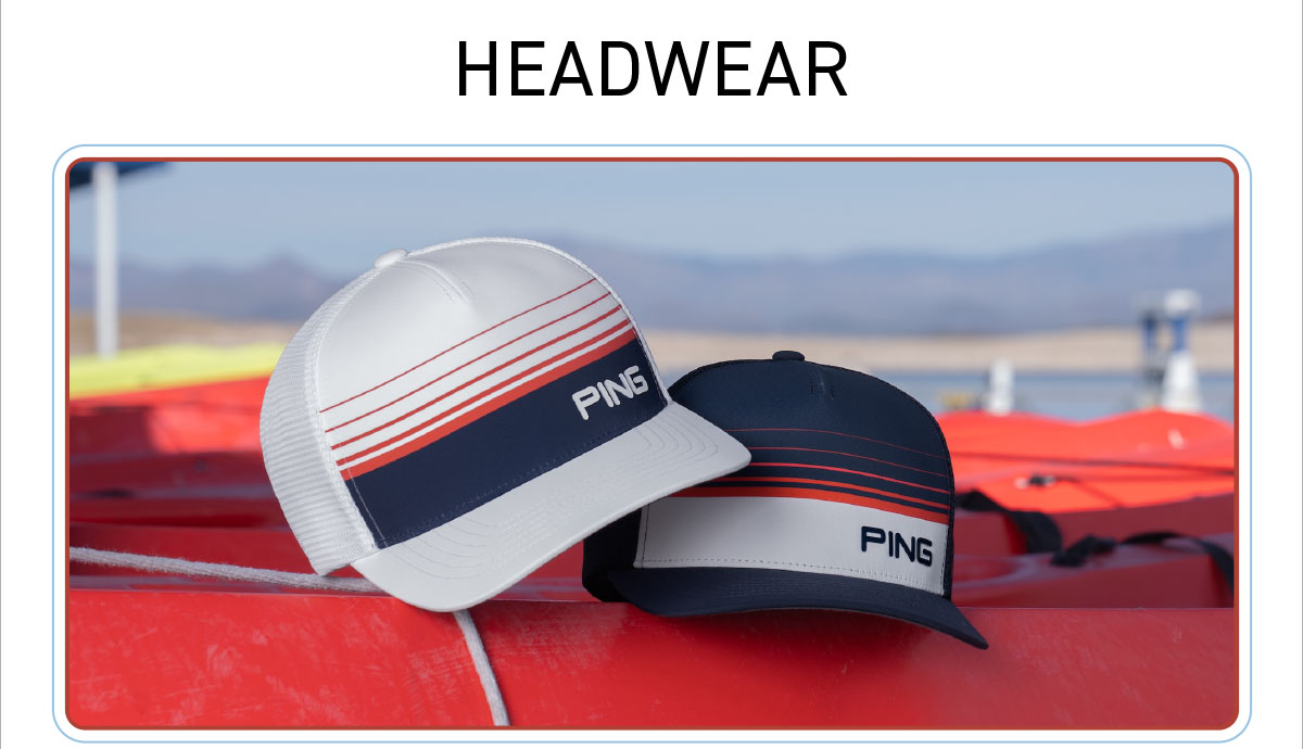 Red, White and Golf Trucker caps. click to shop now.