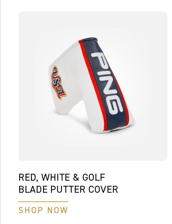 Red, White and Golf Blade Putter Headcover. click to shop now.