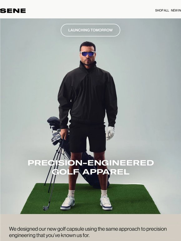 Precision-Engineered Golf Apparel, Coming Wednesday.