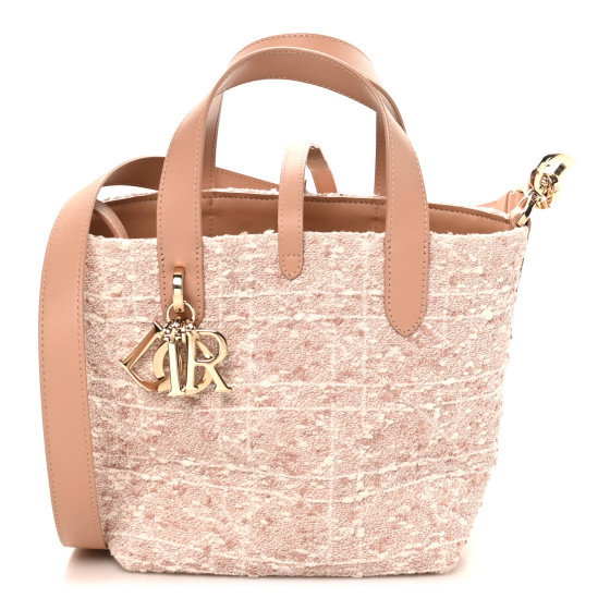 CHRISTIAN DIOR Tweed Cannage Small Vertical Toujours Rose des Vents