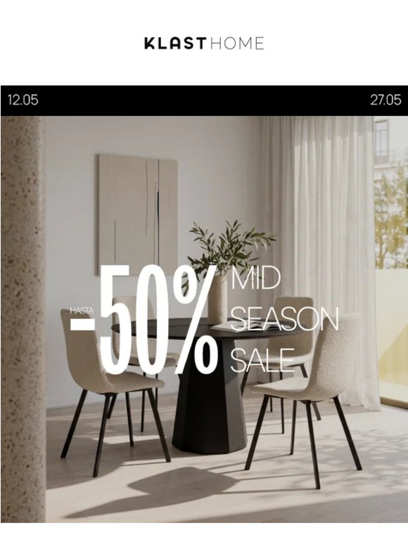¡Hasta -50% en mesas, sillas y mobiliario de comedor! 🔥 MID SEASON SALE