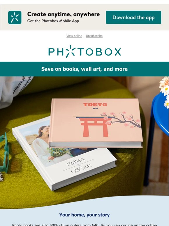 50% off photo books on orders from € 40