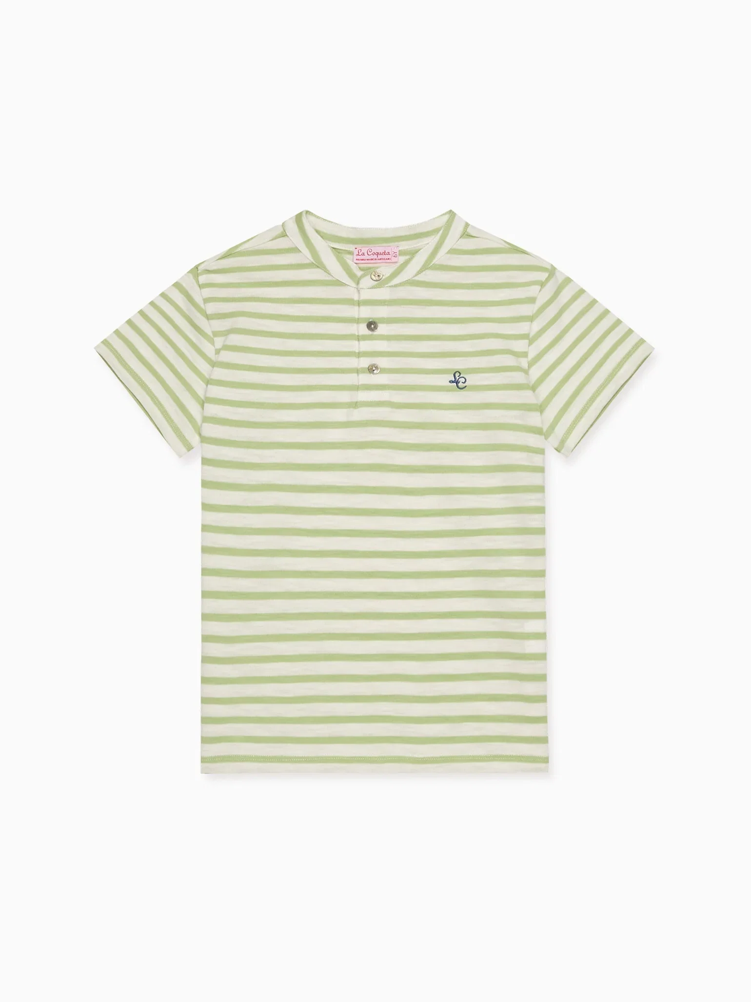 Image of Sage Stripe Alcon Boy Polo Shirt