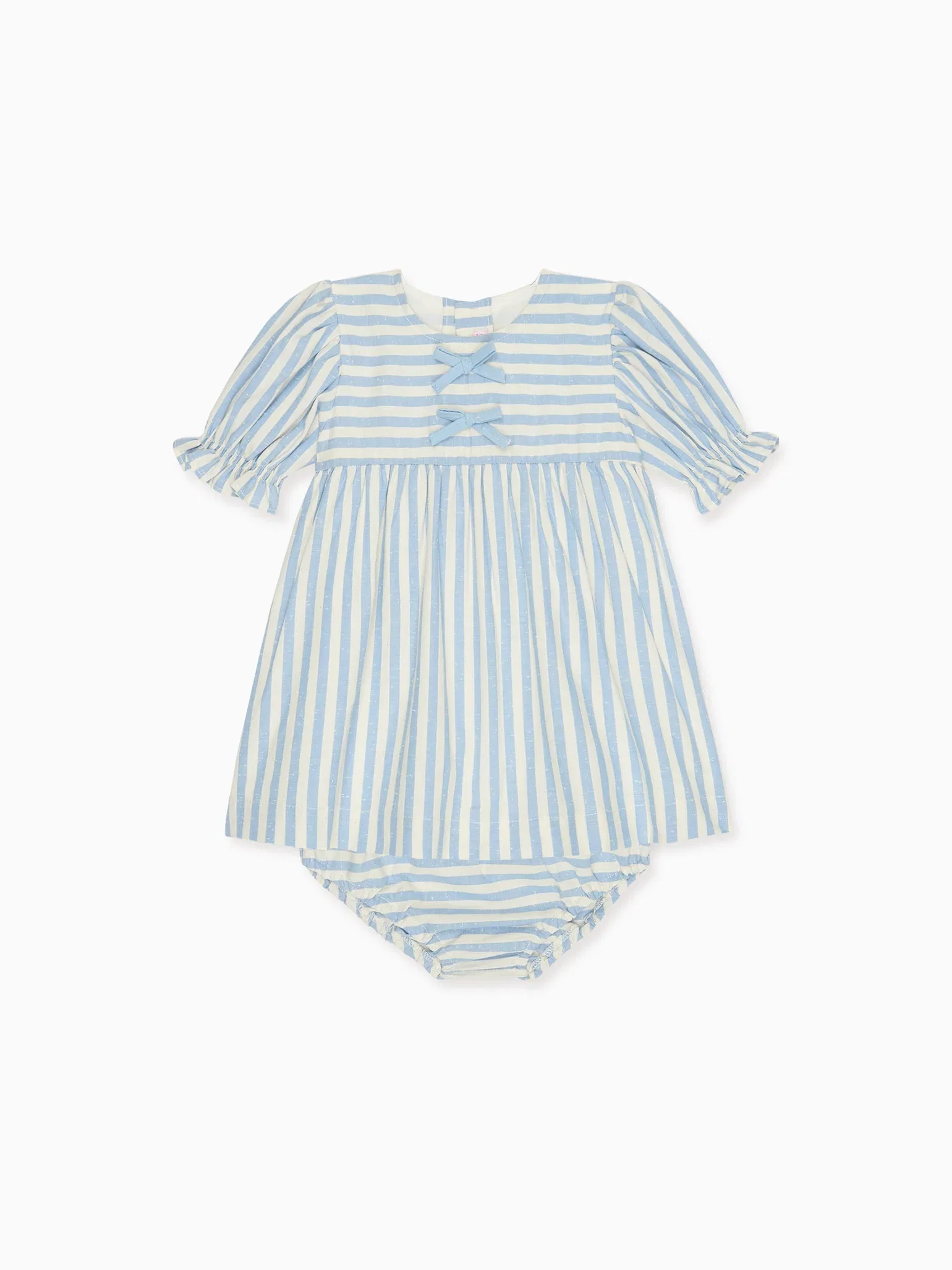 Image of Blue Stripe Luciana Baby Girl Set