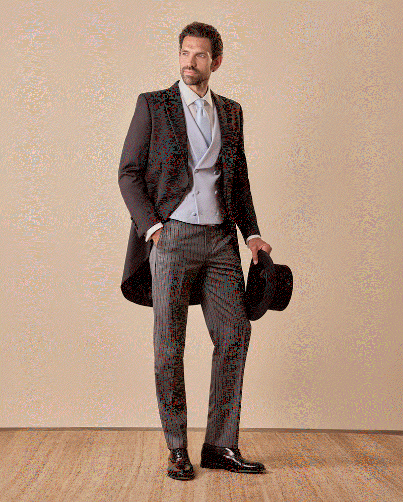 Tailored Fit Black & Grey Morning Suit