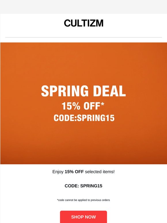 🌼 15% off in our Spring Deal!