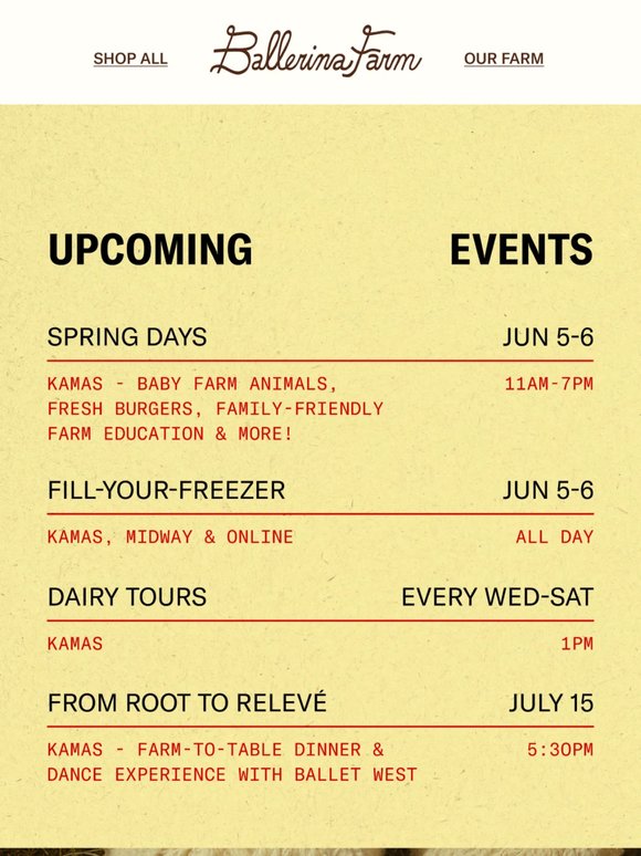 Upcoming Farm Happenings
