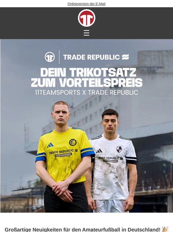 Neue Trikots für deinen Verein. 11teamsports x Trade Republic