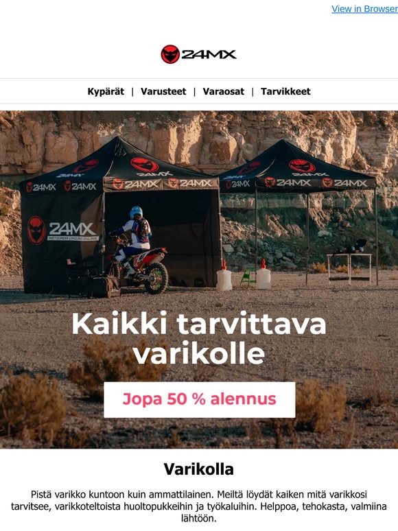 Teltat, pukit ja työkalut. Kaikki yhdessä paikassa