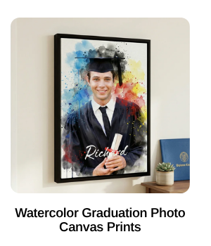 Watercolor Graduation Photo Canvas Prints
