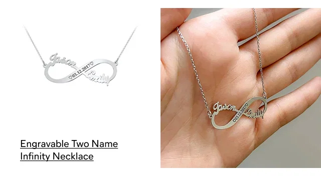 Engravable Two Name Infinity Necklace