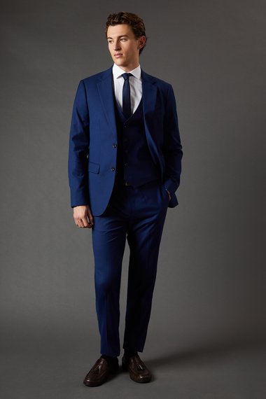 French Navy Slim Fit Essential Suit Trousers