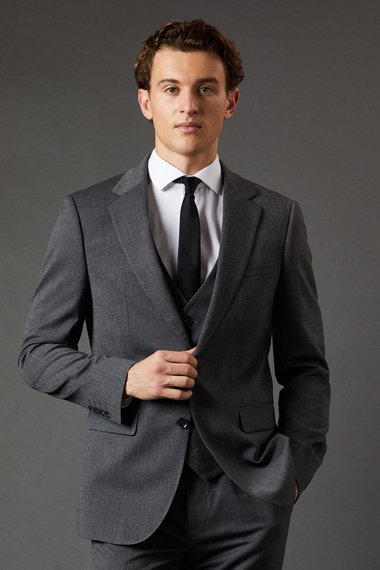 Mid Grey Slim Fit Essential Suit Jacket