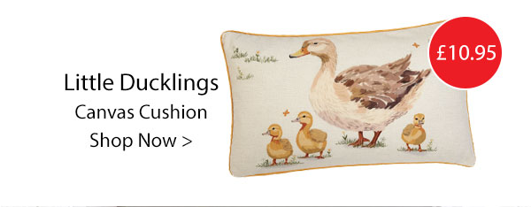 Little Ducklings Printed Canvas Cushion