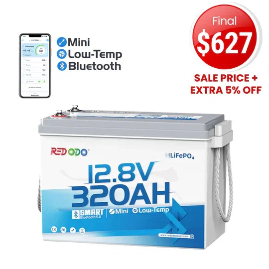 🔥【Final $656】 Redodo 12V 320Ah Mini Bluetooth Lithium Battery | Best for Boondocking, Long Road Trip, Desert Trip, Home Backup