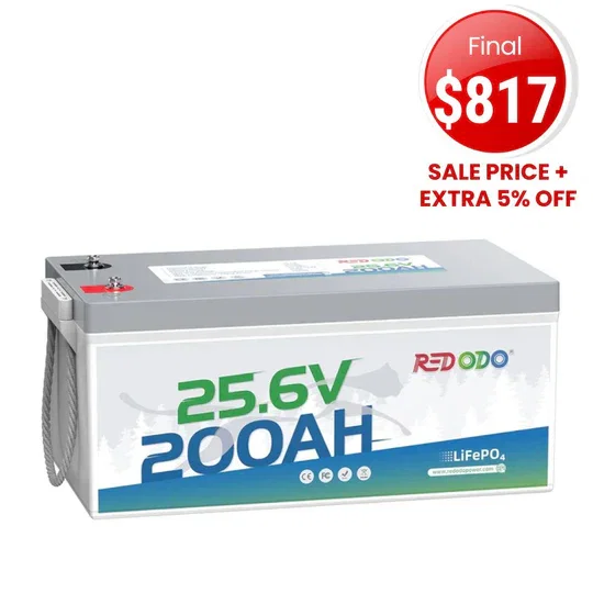 🔥【Final $846】Redodo 24V 200Ah LiFePO4 Lithium Group 8D Battery | Marine, Solar Home, Home Backup