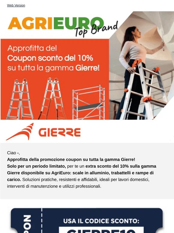 Non perdere il 10% di sconto sulla gamma Gierre!