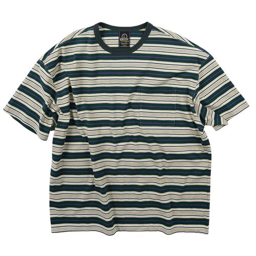 FrizmWORKS Horizon Stripe Half T-Shirt - Dark Green