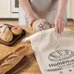 2 Pack Beeswax Bread Bags for Sourdough,Reusable Organic Linen Beeswax Bread Bag for Homemade Sourdough Food Storage Cloth Bag