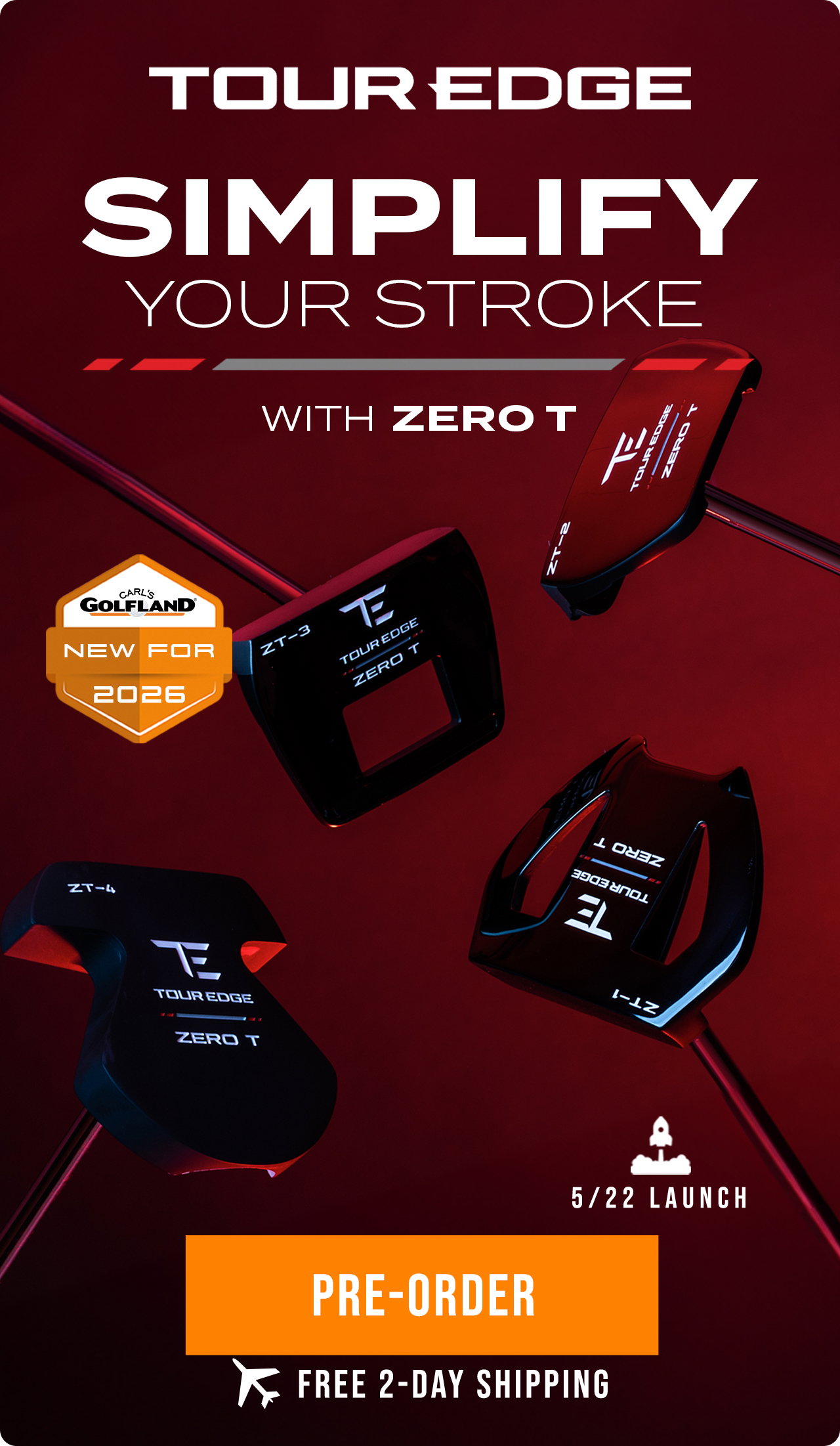 NEW | Tour Edge Zero T Putters