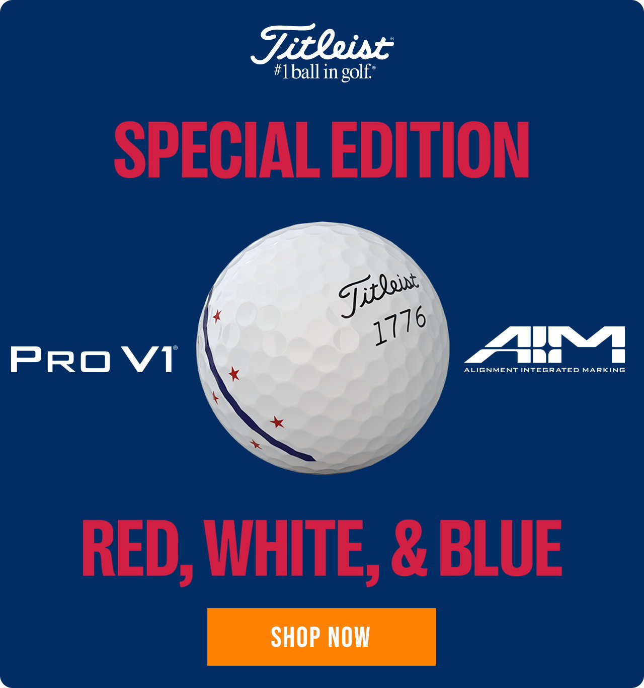 NEW | Titleist ProV1 AIM USA Golf Balls