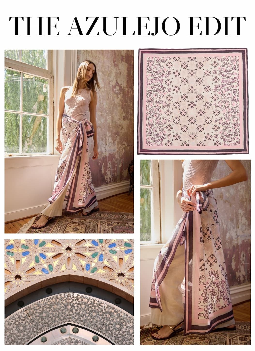 Azulejo Sheer Cotton Gauze Pareo