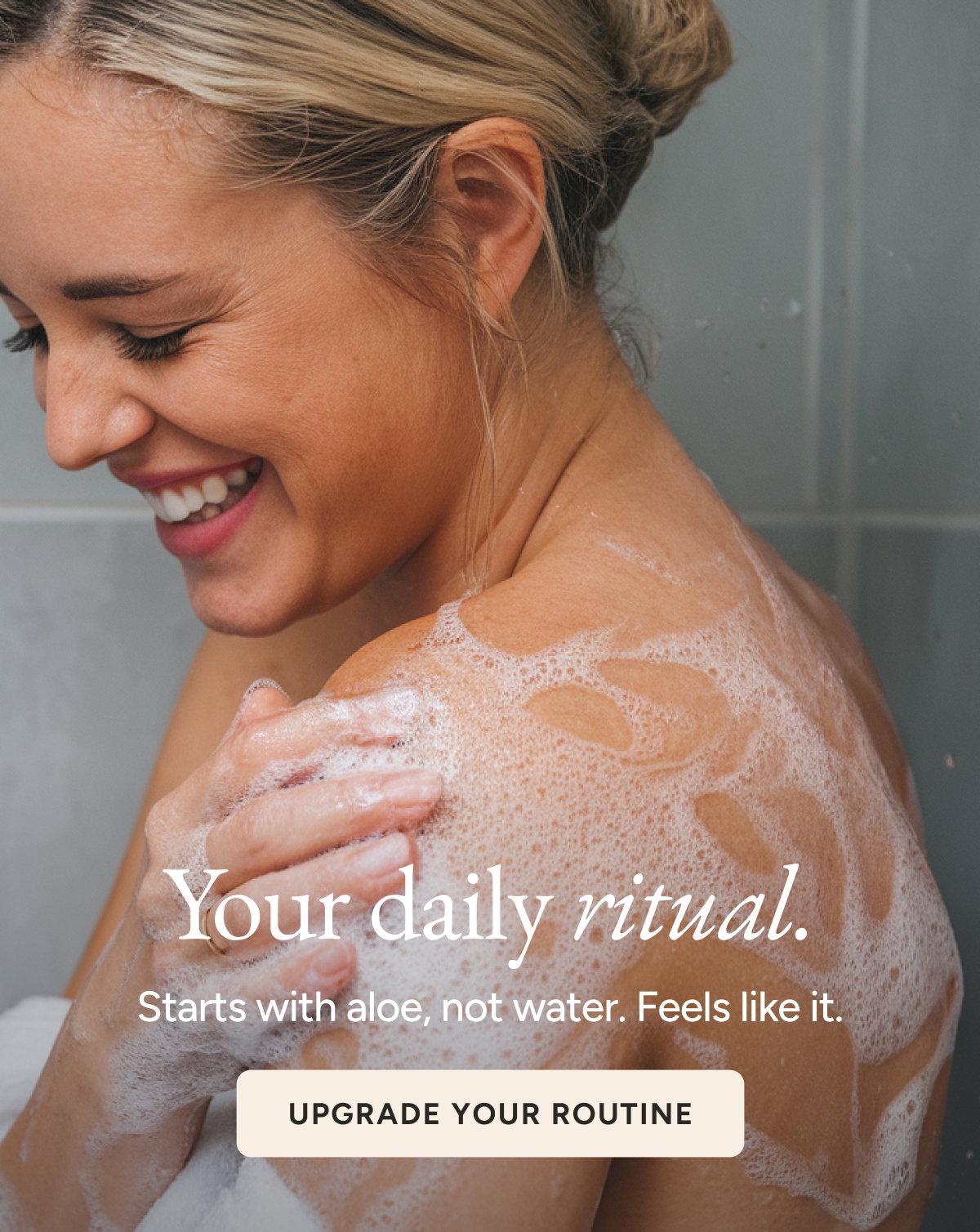 Your daily ritual. Starts with aloe, not water. Feels like it. Upgrade your routine.