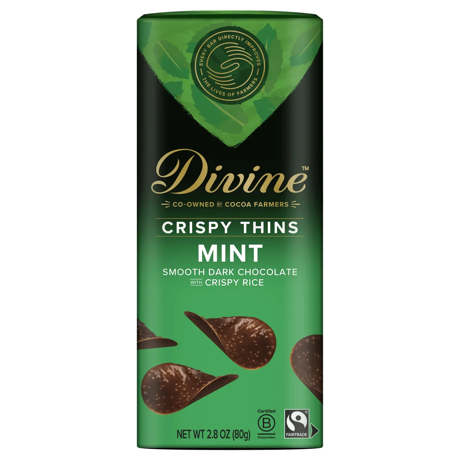 Image of Dark Chocolate with Mint Crispy Thins