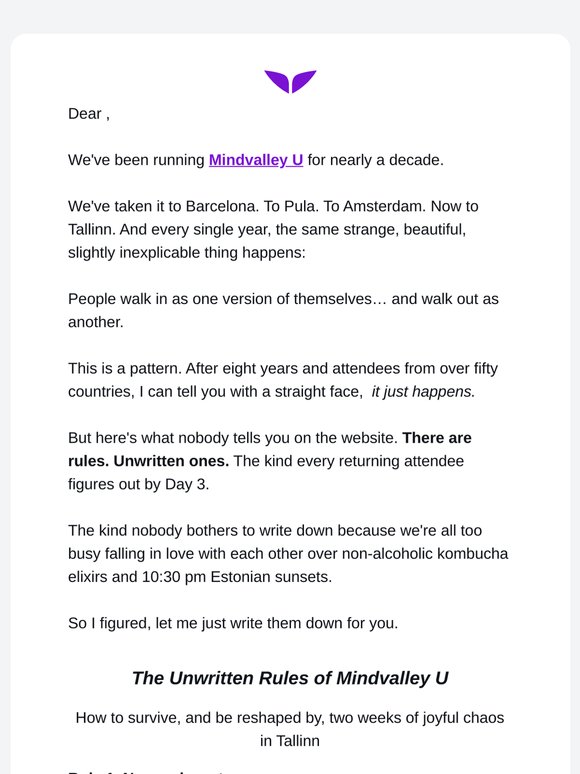 The Unwritten Rules of Mindvalley U