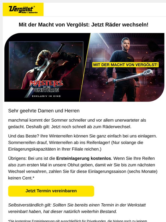 Jetzt noch schnell: Räder wechseln – mit der Macht von Vergölst!