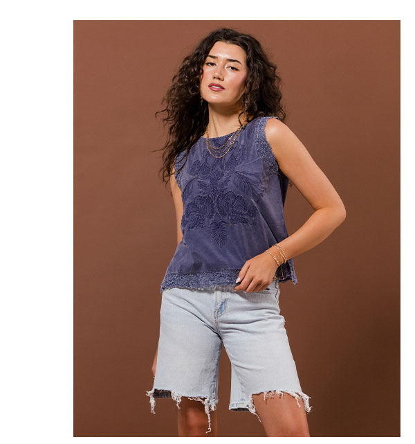 Embroidered Tank Top