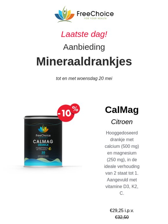 💙 Laatste dag! Aanbieding Mineraaldrankjes: CalMag & MagiKal