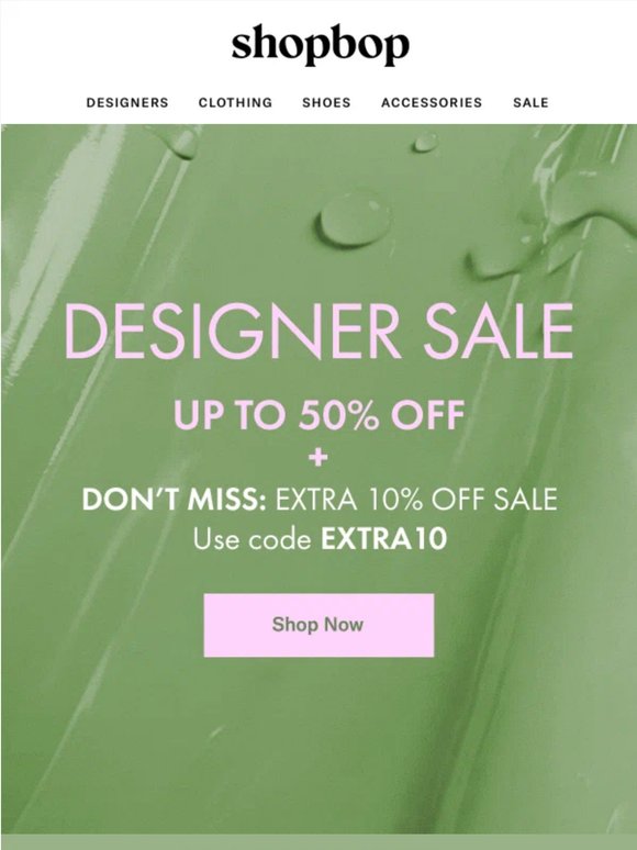 Designer Sale: up to 50% OFF
