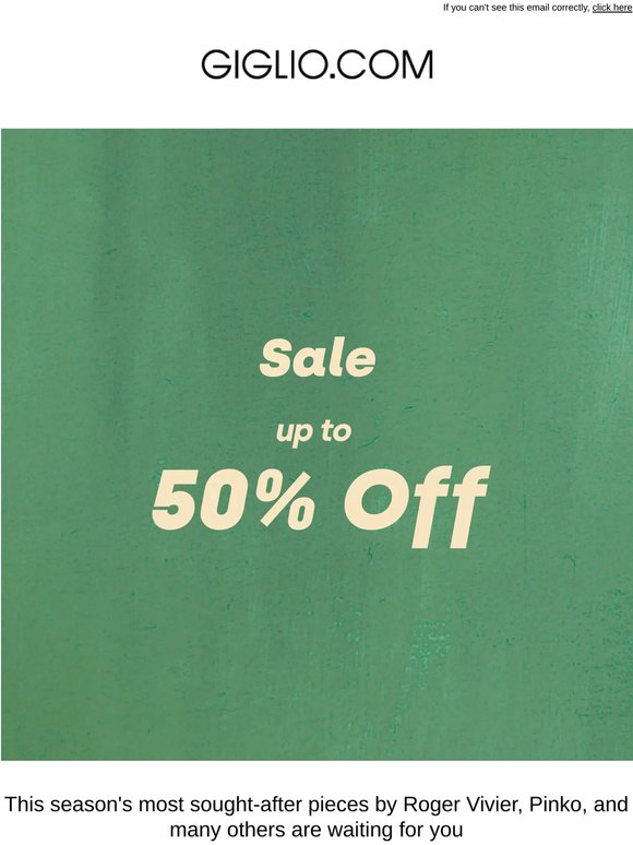 Up to 50% off Roger Vivier, Pinko, and many others