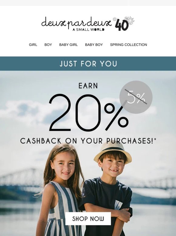 Surprise!🎉 20% Cashback on your order