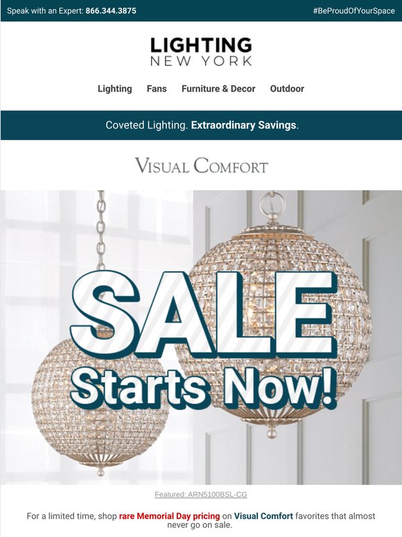 🤩 Starting Now: RARE Savings on Visual Comfort Favorites!