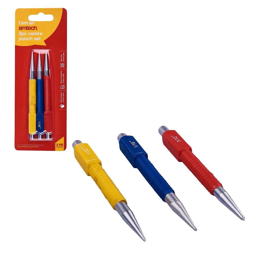 Amtech 3pc Colour Coded Centre Punch Set - £4.69 delivered