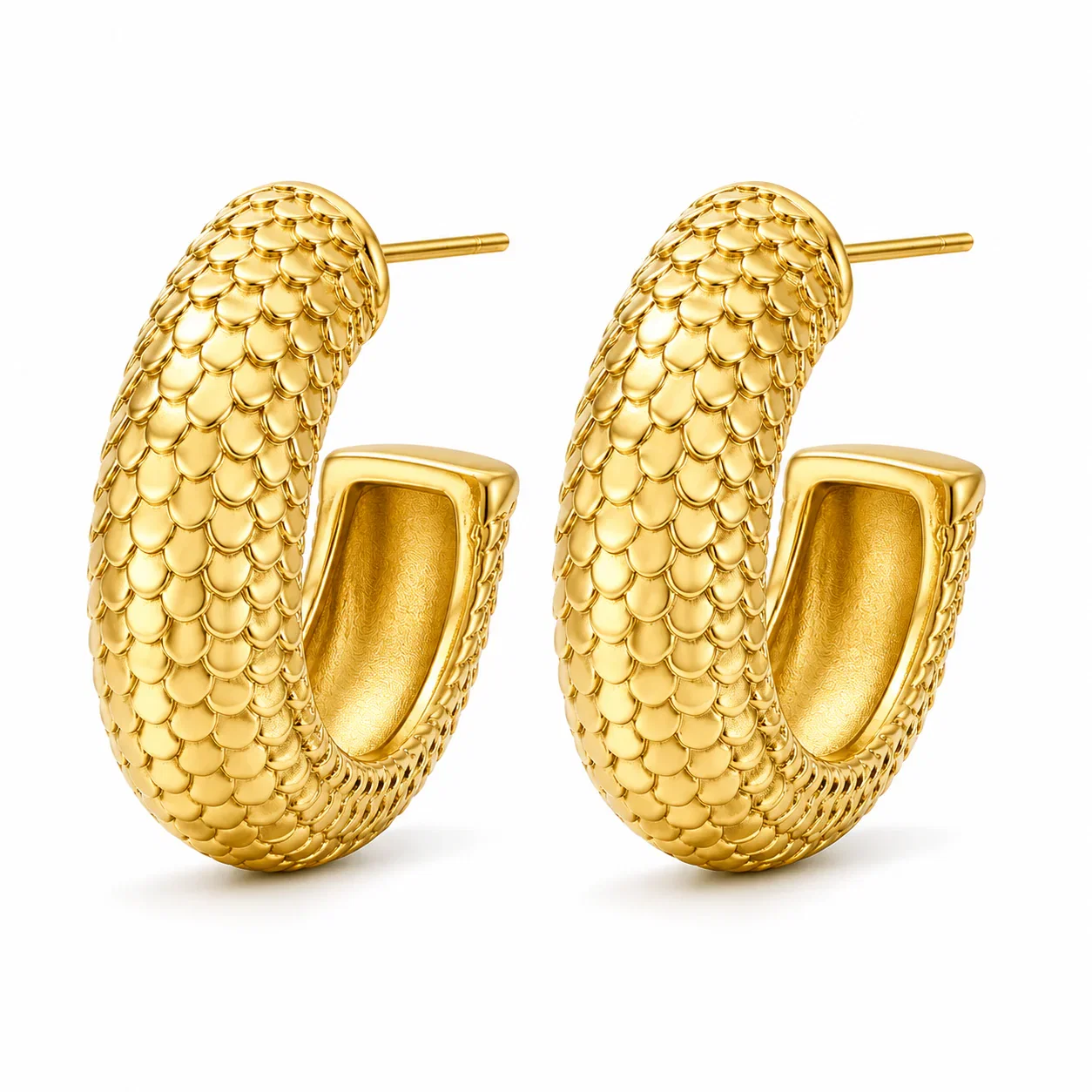 Image of Nella Fish Scale Medium Hoop Earring