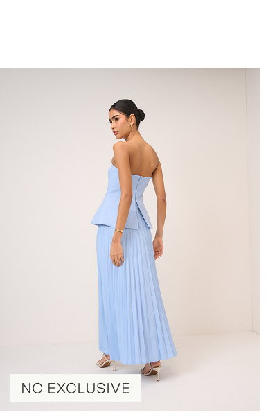 Blue Bandeau Ophelia Maxi Dress