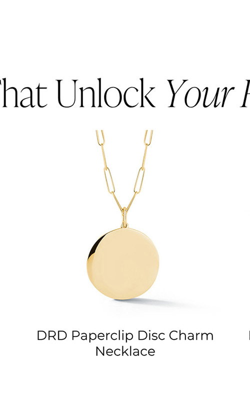 DRD Paperclip Disc Charm Necklace