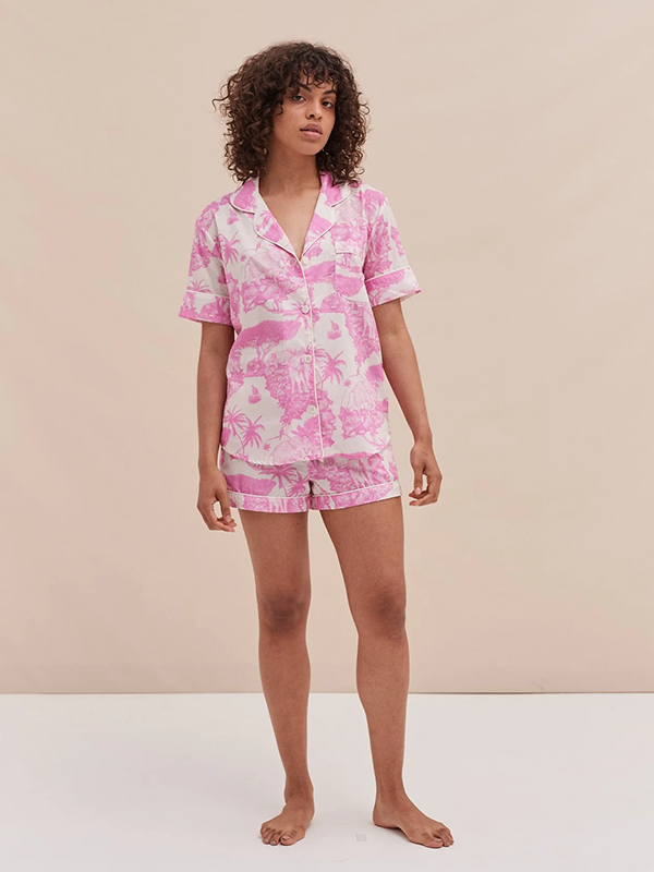 Short Sleeve Pyjama Set Loxodonta Pink