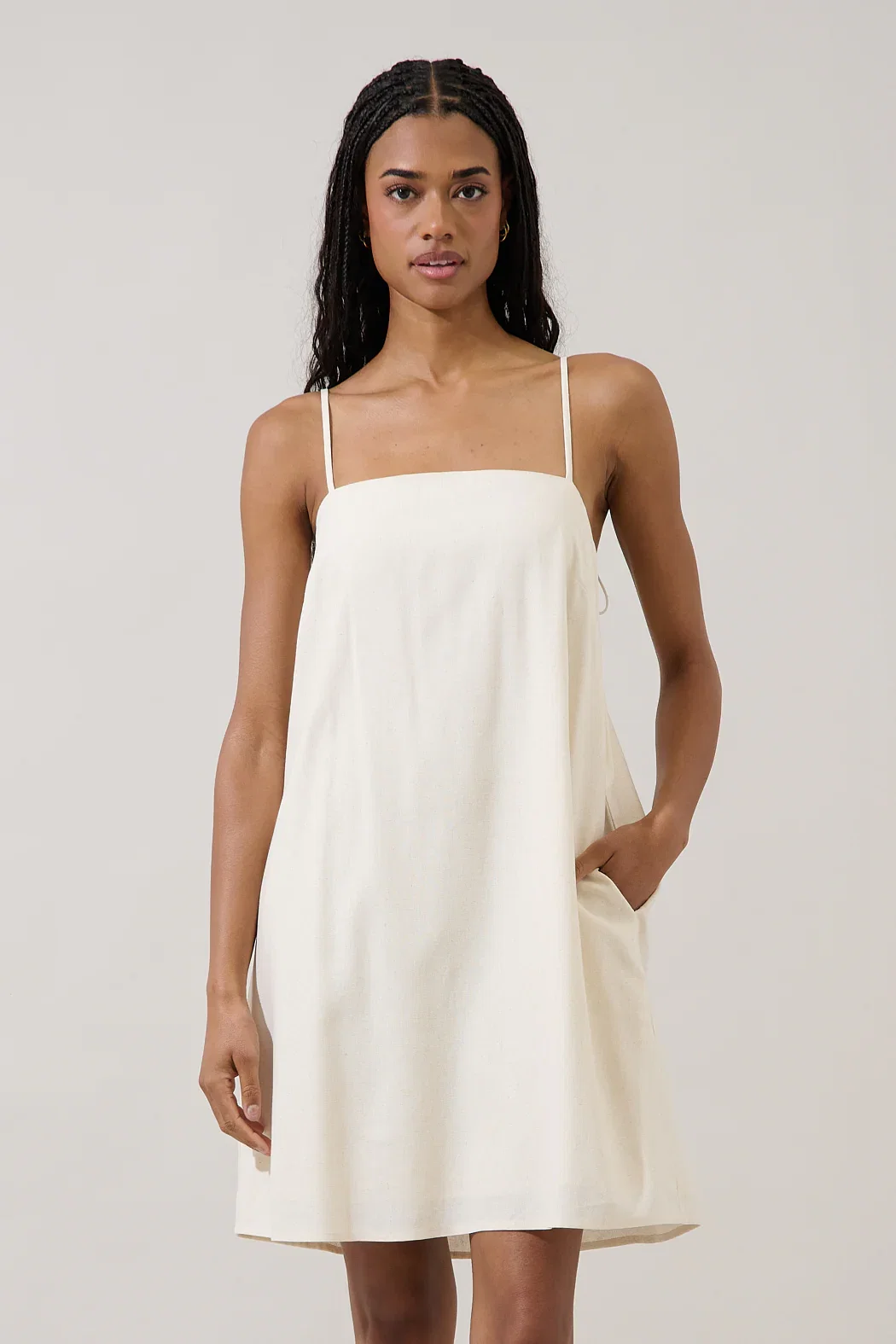 Image of Santy Linen Sleeveless Mini Dress