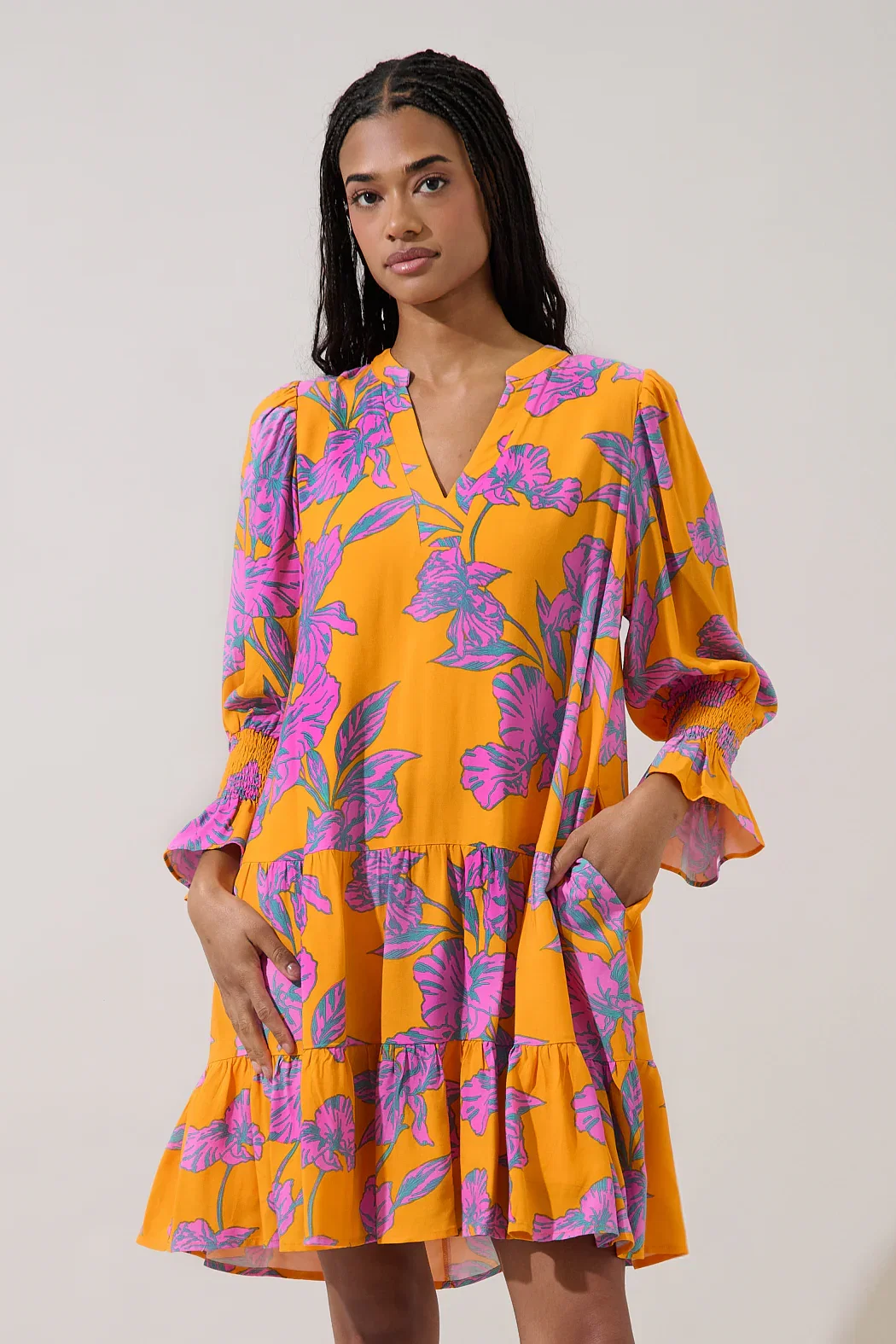 Image of Anamy Shift Mini Dress Floral