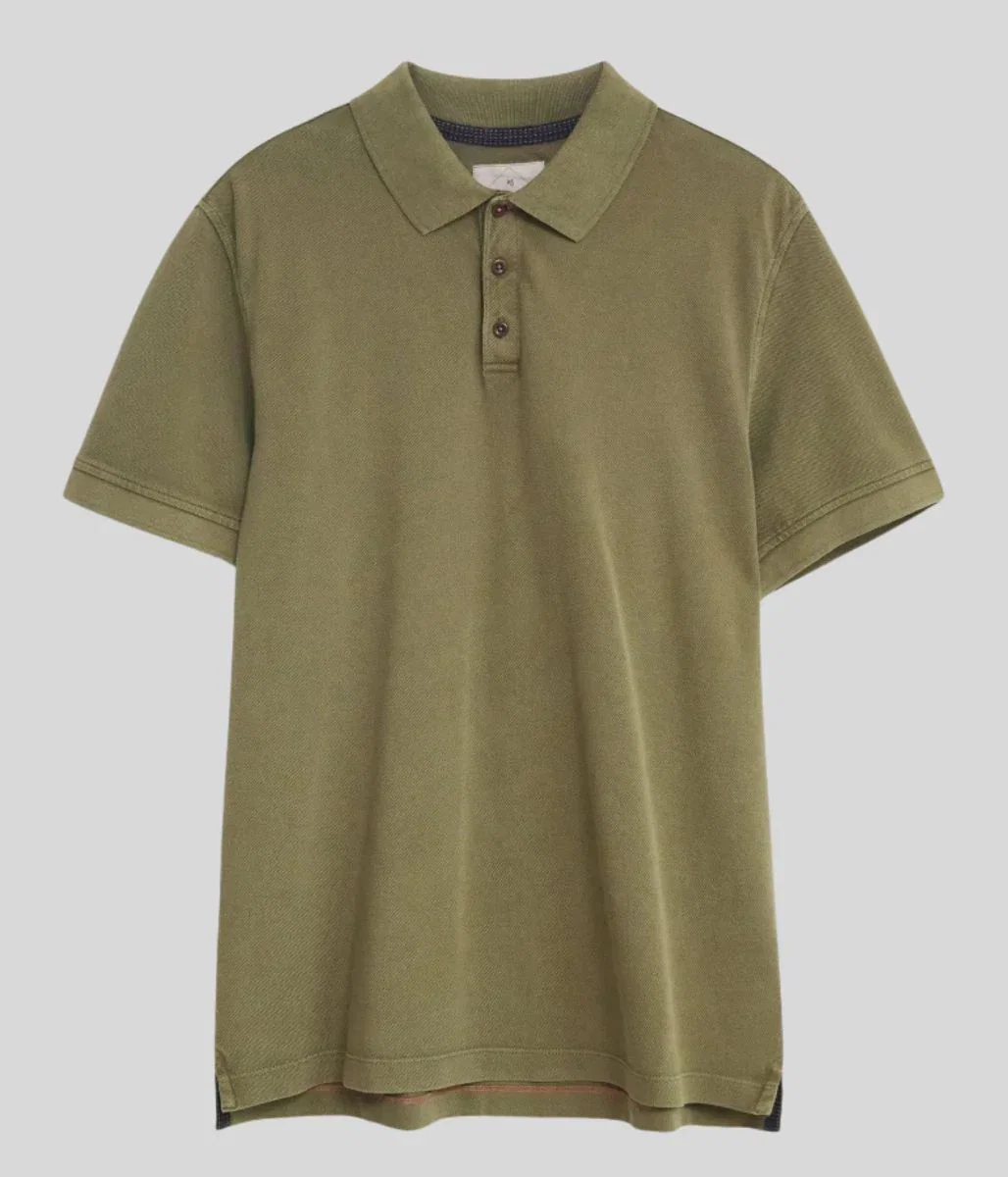 Image of Mens Khaki Cotton Polo Shirt